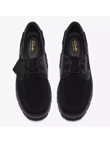 Clarks Cleyhill Boat Homme Black Suede | Hylton