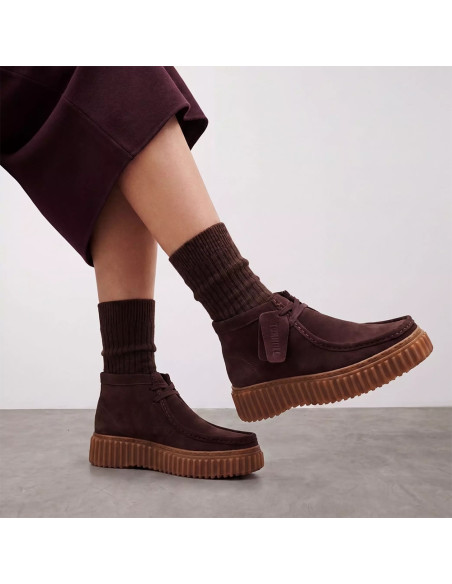 Clarks Torhill Moss Femme Dark Brown Suede | Hylton