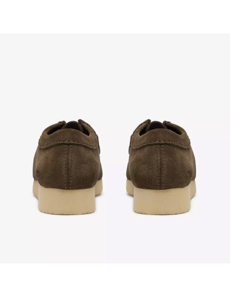 Clarks Derbies Femme Wallabee Lite Dark Olive Suede