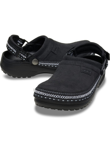 Crocs Crafted Vegan Suede Stitch Femme Black | Hylton
