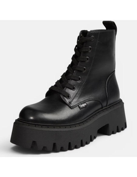 Boots Femme Buffalo Noires Aspen Lace Up Mid à Plateforme – PD00018471
