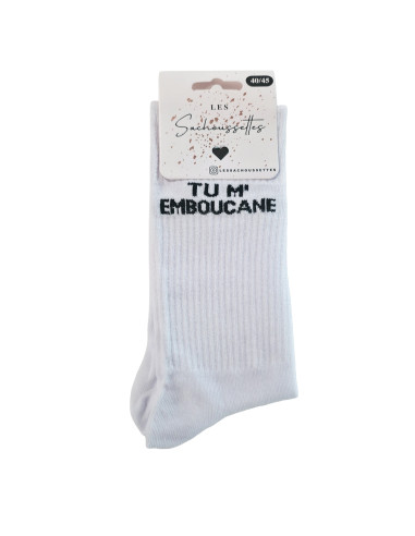 Sachoussettes Chaussettes Tu Memboucane Blanc