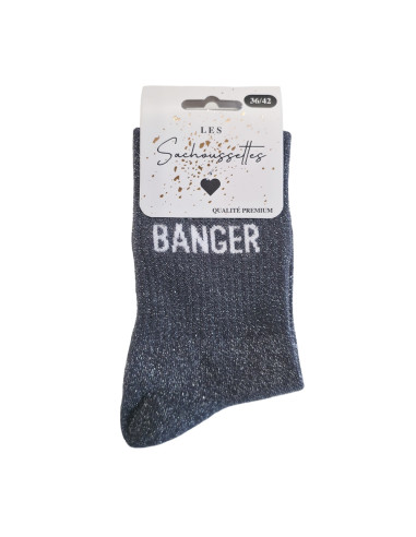 Chaussettes Banger Gris Paillettes