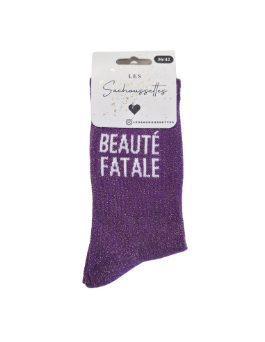 Sachoussettes Chaussettes Beauté Fatale Violet Paillette
