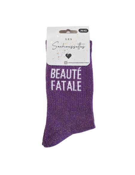 Sachoussettes Chaussettes Beauté Fatale Violet Paillette