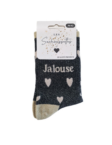 Sachoussette Jalouse Cœur Noir Beige Femme | Hylton