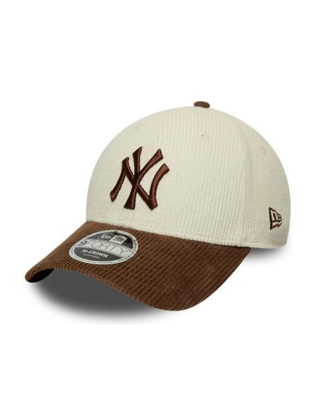 New Era Casquette New York Yankees Cord 9FORTY Beige Marron