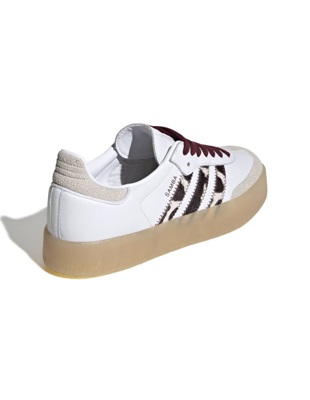 Adidas Sambae Femme White/Core Black/Maroon – Sneakers Plateforme KI2153