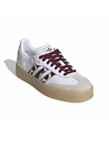 Adidas Sambae Femme White/Core Black/Maroon – Sneakers Plateforme KI2153